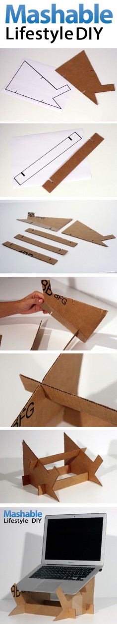 Create Your Own Cardboard Laptop Stand. Click for a printable template.