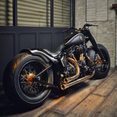 Custom Harley Davidson Softail Slim motorcycle by Rough Crafts. This bike is known as "Crowned Stallion" and is one of my favorite bikes to date.
