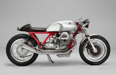 CUSTOM SILVER, RED FRAME MOTO GUZZI CALIFORNIA CAFE RACER MOTORCYCLE | Find Florida's Coolest Bikes at Burgundee Bikes