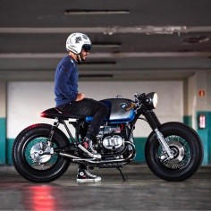 @dcoedel and his custom BMW R100 Cafe Racer.  - CROIG