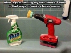 Deep clean your bathroom with a power drill. | 25 Unexpectedly Genius Household Hacks You'll Wish You'd Thought Of First