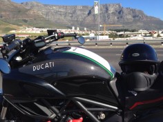 Diavel in the shade of the mountain