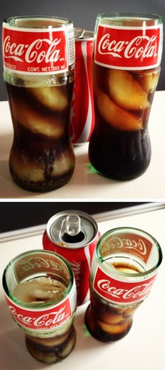 DIY Inspiration - Coca-Cola Coke Glass Bottle Drinking Glass #recycled #coke #bottle