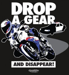 Drop A Gear T-Shirt by SportBike T-Shirts Store. Now Shipping!