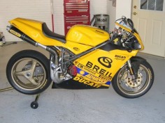 Ducati 748R yellow track bike