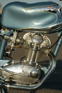 Ducati engine under jelly mold tank.