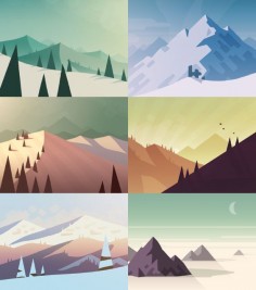 Early concept art for an upcoming iOS project, Alto's Adventure - built in collaboration with Snowman.