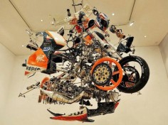 Exploded view of Honda MotoGP bike