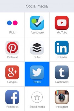 Figure 10 - Launch Center Pro, the social media screen I configured lets me swipe to get to my favorite apps for social media on my iphone.