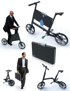 Folding bike with built-in briefcase