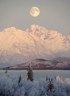 Full moon over Alaska’s Lake Clark National Park & Preserve [Photo: NPS/W. Hill] #NationalParks