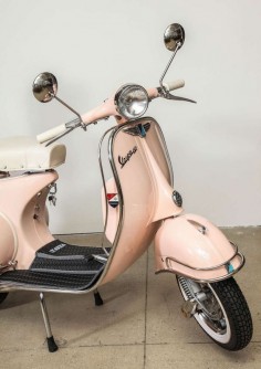 Fully Restored 1963 Pink with White Leather Vintage Italian Piaggio Vespa image 3