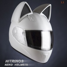 Get your motor purring and head out on the highway with one of these custom cat-themed motorcycle helmets.