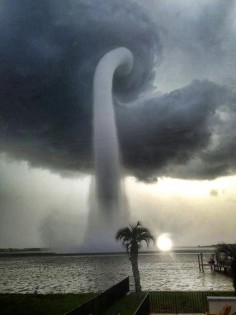 Giant waterspout in Tampa Bay. That's where I live (lighting Capitol) it's really quite beautiful here when it storms