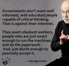 Governments don't want well informed, well educated people capable of critical thinking. That is against their interests.