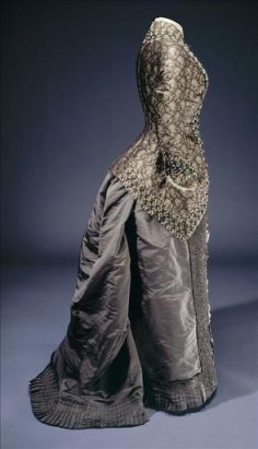 Grey Silk, Late 1870s day dress
