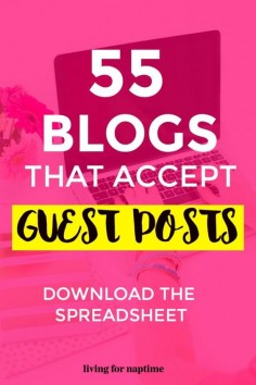 Guest posting on other blogs is a great way to attract a new audience. This blog post gives you a list of 55 blogs that are looking for guests posts + some killer tips on how to make a great impression.