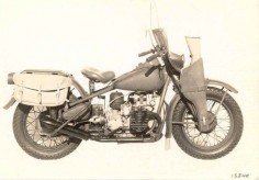 H-D produced the unique XA 750 for the Army, a motorcycle with horizontally opposed cylinders and shaft drive, designed for desert use. Only 1,011 were built. | Harley-Davidson 1942