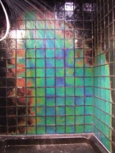 Heat sensitive tiles. Woohoo! Make showering colorful