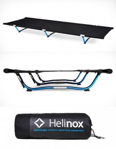Helinox Cot One This camping cot floats your tired carcass off the cold/wet/rocky/uneven ground improving your wilderness slumber by a thousand. At just  it collapses down to fit easily in your pack and yet it comfortably support campers up to 330-pounds. $300