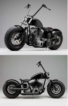 Hell Ride Chopper by Russell Mitchell of Exile Cycles in California Bobber #motorcycles #bobber #motos |