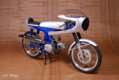 Hilarious Honda Cub Cafe Racer by Airtech Fairings - Top Speed, maybe 35mph?