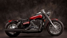 Honda Shadow 750 Aero Red and Black Bobber Motorcycle