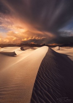 ~~Hourglass | an impressive cloud formation passes over the Mesquite sand dunes in Death Valley National Park, California by Ted Gore~~