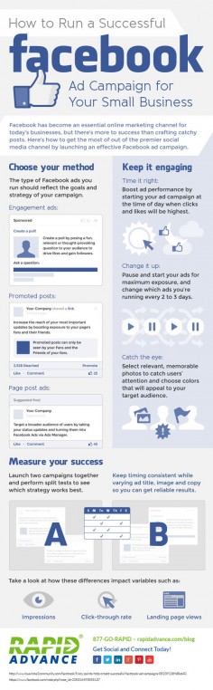 How to Run a Successful #Facebook Ad Campaign for Your Small Business - #socialmedia #Infographic