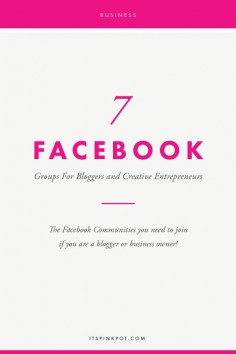 I love how spontaneous, interactive and helpful Facebook groups can be, not to forget how they encourage networking in a very authentic way to grow your business! If you are a blogger or creative entrepreneur, click here to read about my top 7 Facebook groups that I am in and LOVE!