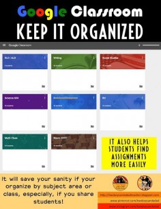 If you're going to use Google Classroom, one important tip:  keep it organized!  I make a separate class for each subject area for my third graders. It's easier for them to find assignments and for me to keep my sanity.  Come find out more tips in my 2 part series on a 1:1 classroom.