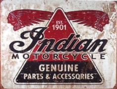 Indian Motorcycle Tin Metal Sign