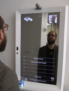 interactive mirrors tell weather, news, diet progress, and more while you brush your teeth!