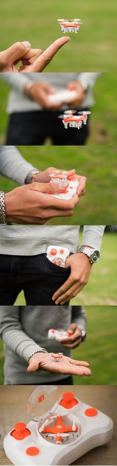Introducing the teeny tiniest drone EVER! The #SKEYE #Pico Drone is so small, it can easily sit on your finger and fly on precision controlled exercises into the narrowest of nooks! The drone is designed to be taken everywhere and is so small that it even fits inside of its own #controller. #Drone #Technology #Design #YankoDesign