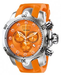 Invicta Watch, Men's Swiss Chronograph Reserve Venom Orange Polyurethane Strap 54mm 1402