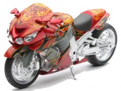 Kawasaki Motorcycle Ninja ZX-14 Red-Rust 1:12