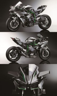 Kawasaki Ninja H2R - With 300hp from a supercharged engine, it's so fast it needs wings.