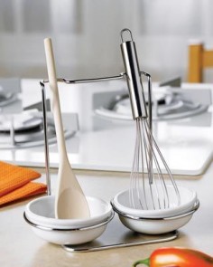 Kitchen Utensil Rest Set With Spoon and Whisk