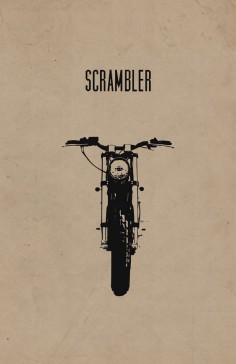 Limited Edition "Scrambler" Motorcycle Poster on 100% Recycled Card Stock (11x17 in) #scrambler #offroad