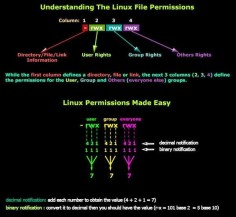 Linux file permissions explained with a diagram.