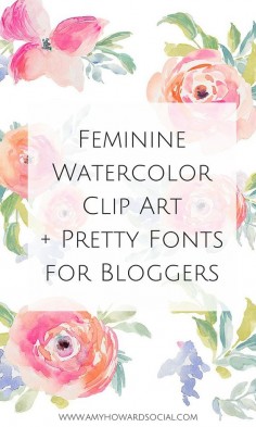 Love watercolor clip art, pretty fonts, and premade logos? Take a look at my resource for Feminine Watercolor Clip Art + Pretty Fonts for Bloggers.