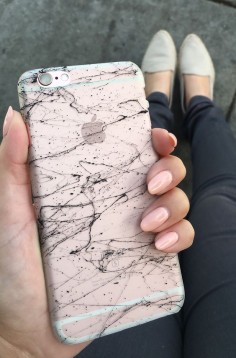 Marble Case for iPhone 6/6s & 6 Plus 6s Plus from Elemental Cases on a Rose Gold 6s with matching nails