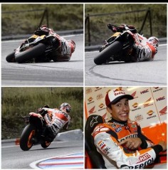 Marc marquez does an incredible save! The bike was leant over 68 degrees! !! He is magic!