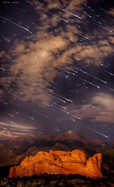 Meteor shower over Pikes Peak, Colorado / Love Your Mother ♥