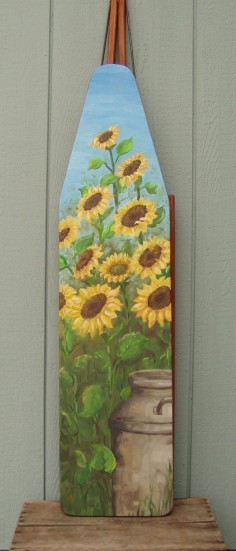Milk Can with Sunflowers ironing board