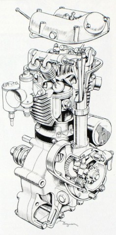 Motorcycle Blueprints And Sectioned Art