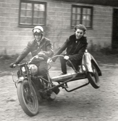 motorcycle sidecar- now that's a way to go down