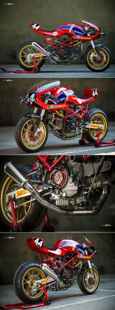 No one does that raw, retro racer look as well as Radical Ducati. The Madrid workshop channels a very appealing vintage aesthetic—and then backs it up with serious performance upgrades.  Pepo Rosell and Reyes Ramon build Ducatis that go as fast as they look. This is their latest, nicknamed ‘Endurance 2013’ and based on a 1997 Ducati Monster M900. It’s dripping with upgrades, starting with a blueprinted engine fitted with ported heads and hooked up to a lightweight flywheel for extra snap.