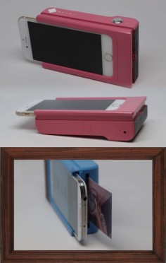 Not just another phone case. This is the new generation of polaroid camera. This simple design sends a photo to the case over Bluetooth. The current version takes about 50 seconds from photo