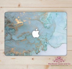 Ocean Blue Marble MacBook Case Hard Plastic by MacBookCasesandCo
